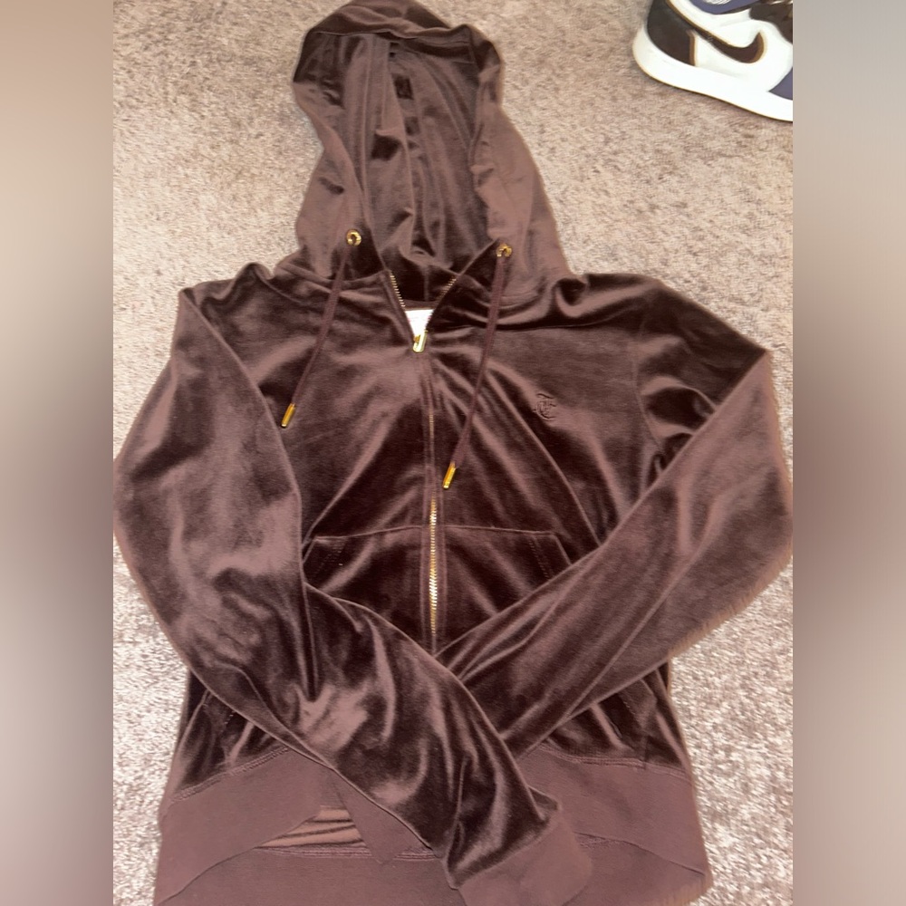 JUICY COUTURE  sport cropped tracksuit hoodied top MEDIUM